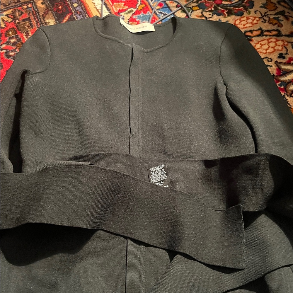 Scanlan Theodore GREEN Midi Skirt Set jacket belt wide bottle small - Picture 4 of 7